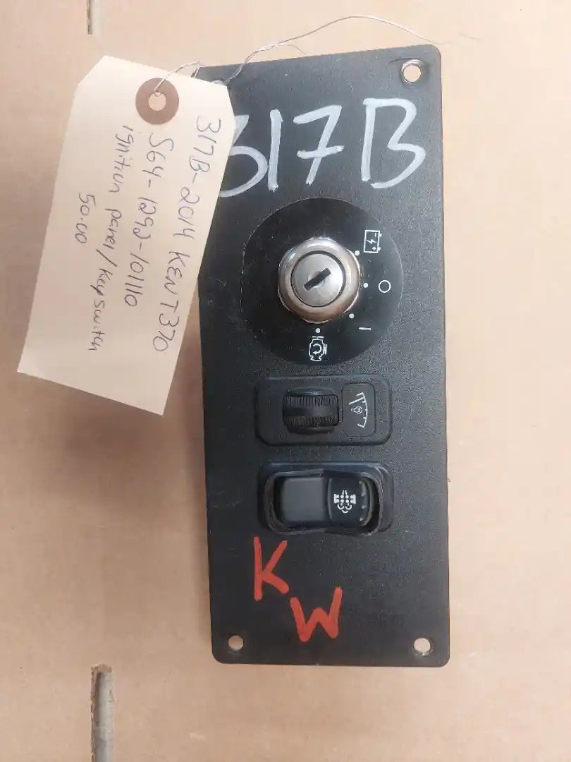 Kenworth S64-1292-101110 ignition switch panel from 2014 Kenworth T370, used