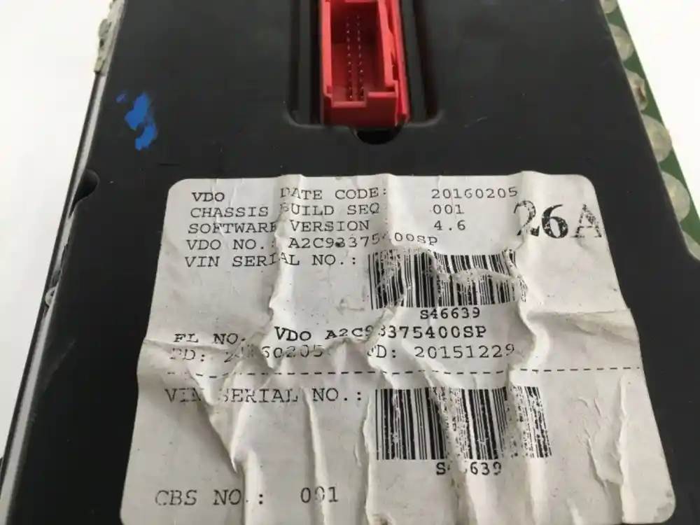 Freightliner A2C93375400SP instrument cluster from 2012 Freightliner Cascadia 125, used - view 3 of 3