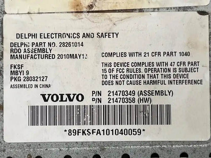 Volvo 21470349 AM/FM/CD radio from 2011 Volvo VNM, used - view 6 of 6