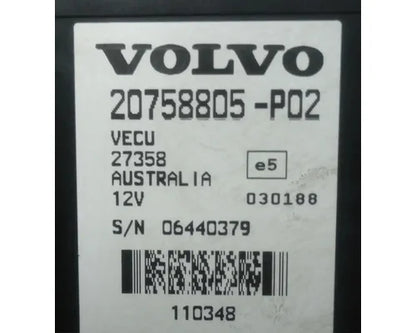 Volvo 20758805-P02 vehicle electronic control unit (VECU) from 2009 Volvo VNL670, used - view 2 of 2
