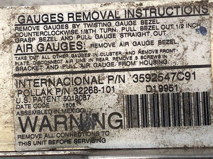 International 3592547C91 gauge panel from 2007 International 9400I, used - view 4 of 4