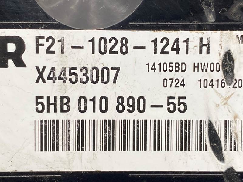 Kenworth F21-1028-1241H climate control panel from 2015 Kenworth T880, used - view 7 of 7