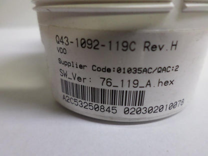 Kenworth Q43-1092-119C front drive axle temperature gauge from 2011 Kenworth W900, used - view 3 of 3