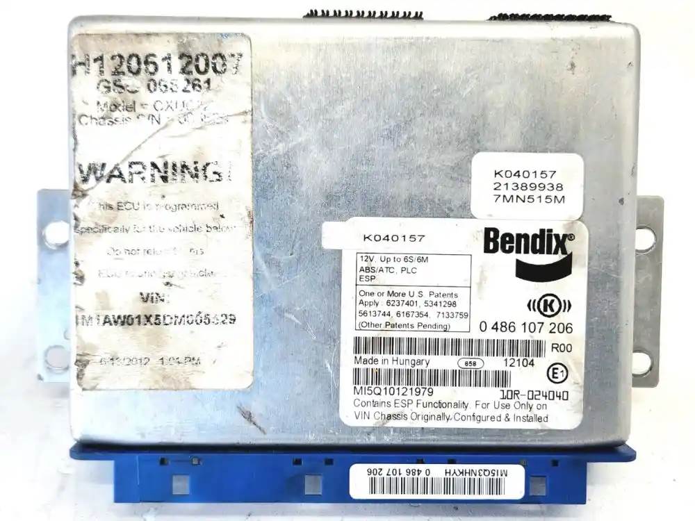 Mack 0486107206 ABS control module from 2013 Mack CXU612, used