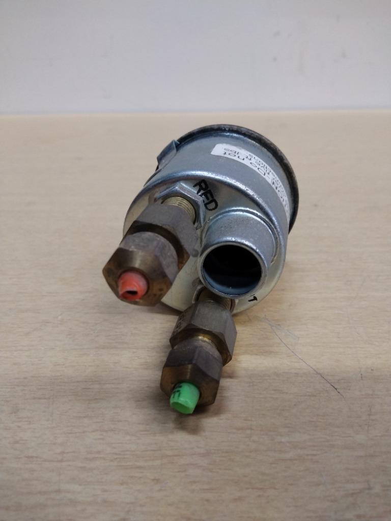Peterbilt 17-04316-1B0 primary / secondary air pressure gauge (twin needle) from 2003 Peterbilt 330, used - view 3 of 4