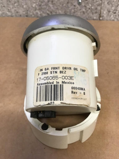 Peterbilt 17-05065-003E front differential temperature gauge (silver trim, 2 in.) from 2004 Peterbilt 387, used - view 2 of 3