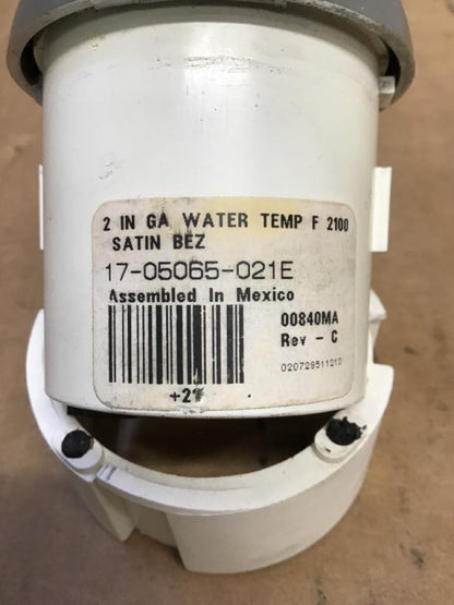 Peterbilt 17-05065-021E water temperature gauge (silver bezel) from 2003 Peterbilt 387, used - view 2 of 5