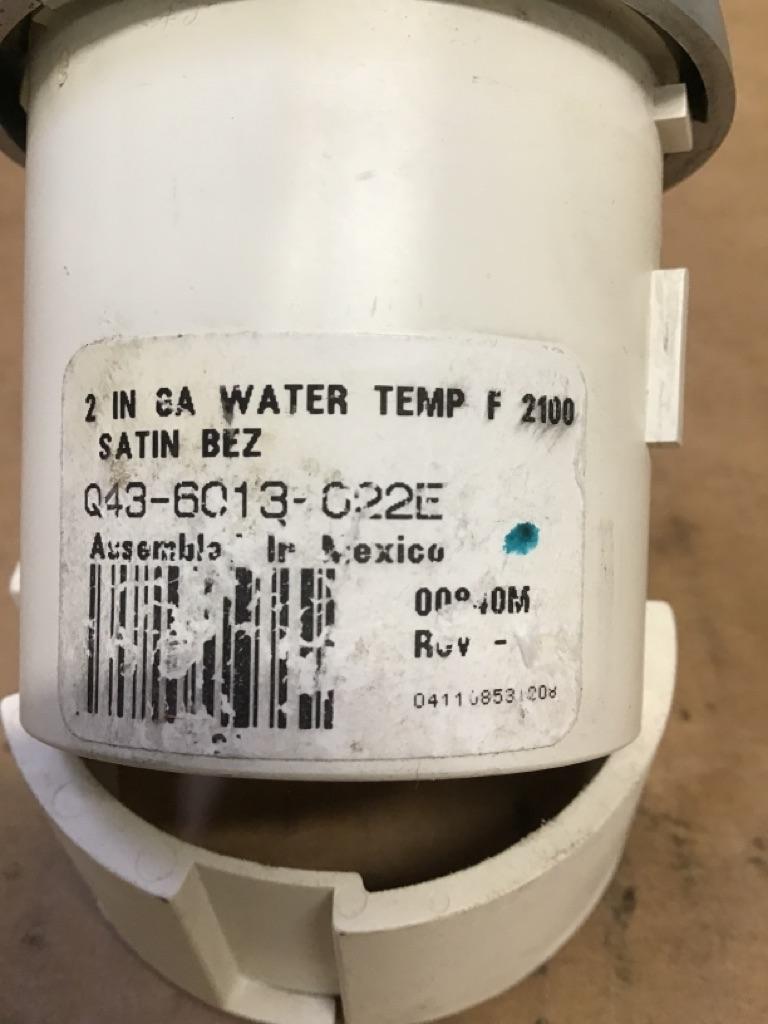 Peterbilt Q43-6013-022E water temperature gauge (silver bezel) from 2005 Peterbilt 387, used - view 2 of 6