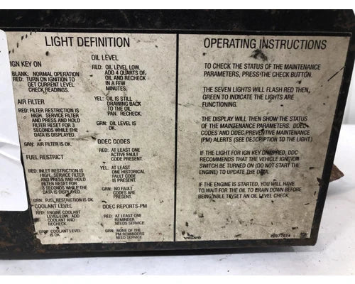 Volvo 23525655 engine maintenance alert display (DDEC) from 2001 Volvo VNM, used - view 3 of 6