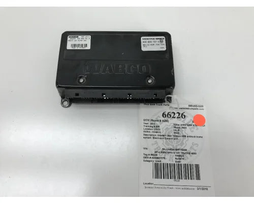 Western Star 4008507070 ABS control module from 2014 Western Star, used